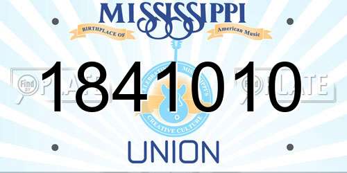 1841010 Mississippi License Plate