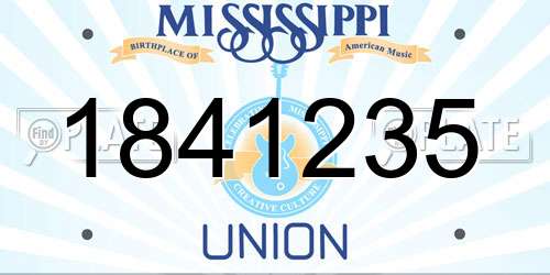 1841235 Mississippi License Plate