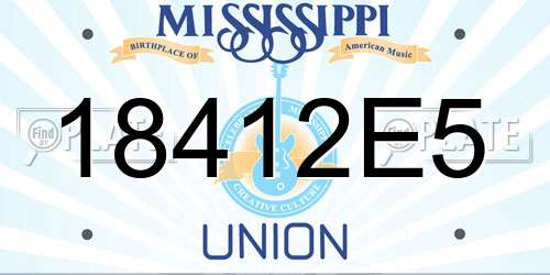 18412E5 Mississippi License Plate