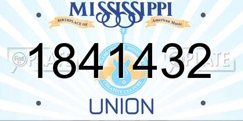 1841432 Mississippi License Plate