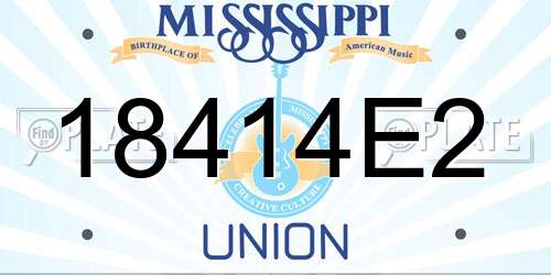 18414E2 Mississippi License Plate