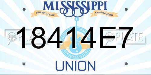 18414E7 Mississippi License Plate