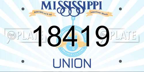 18419 Mississippi License Plate