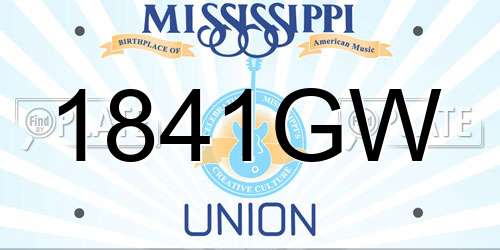 1841GW Mississippi License Plate