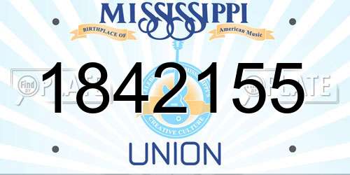 1842155 Mississippi License Plate