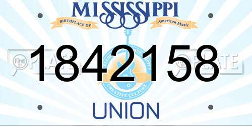 1842158 Mississippi License Plate