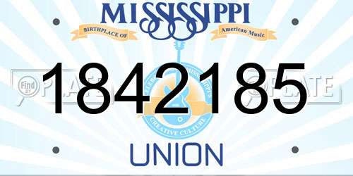 1842185 Mississippi License Plate