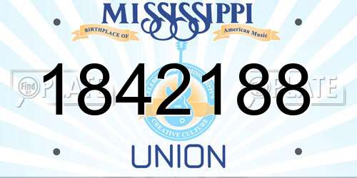 1842188 Mississippi License Plate