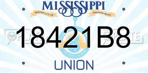 18421B8 Mississippi License Plate