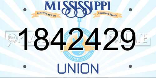 1842429 Mississippi License Plate