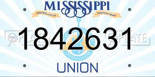 1842631 Mississippi License Plate