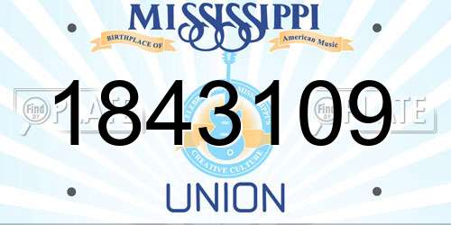 1843109 Mississippi License Plate