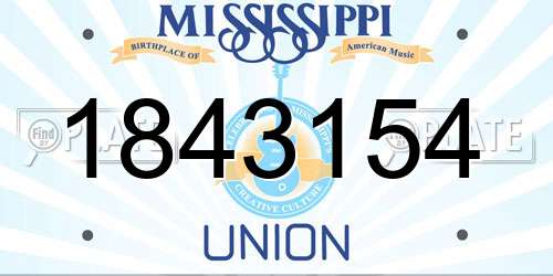 1843154 Mississippi License Plate