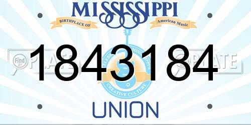 1843184 Mississippi License Plate