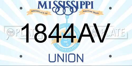 1844AV Mississippi License Plate
