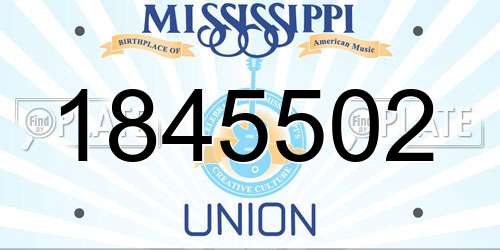 1845502 Mississippi License Plate