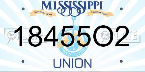 18455O2 Mississippi License Plate