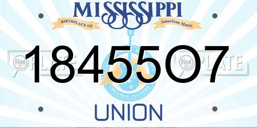 18455O7 Mississippi License Plate