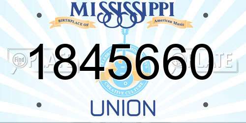 1845660 Mississippi License Plate