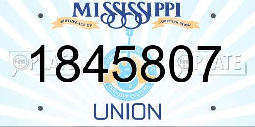 1845807 Mississippi License Plate