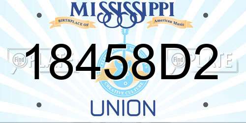 18458D2 Mississippi License Plate