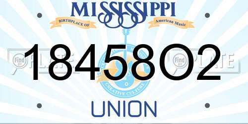 18458O2 Mississippi License Plate