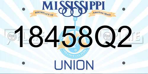 18458Q2 Mississippi License Plate