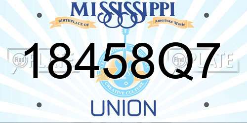 18458Q7 Mississippi License Plate