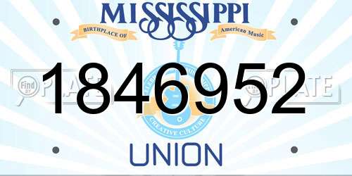 1846952 Mississippi License Plate