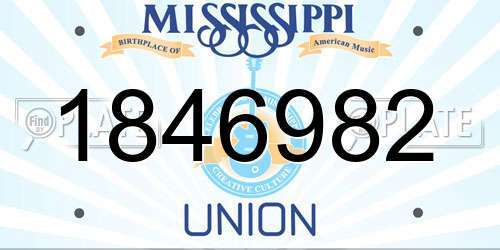 1846982 Mississippi License Plate