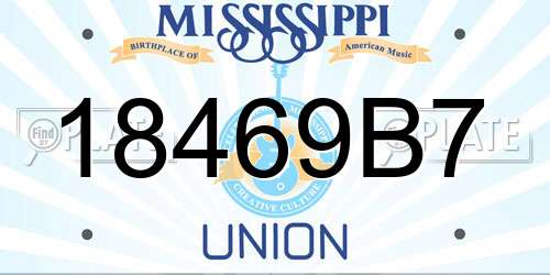 18469B7 Mississippi License Plate