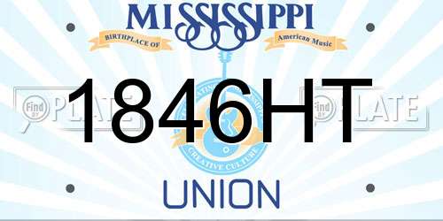 1846HT Mississippi License Plate