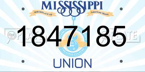 1847185 Mississippi License Plate