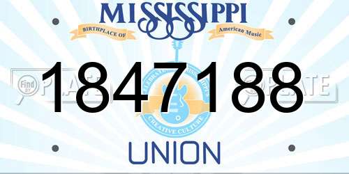 1847188 Mississippi License Plate