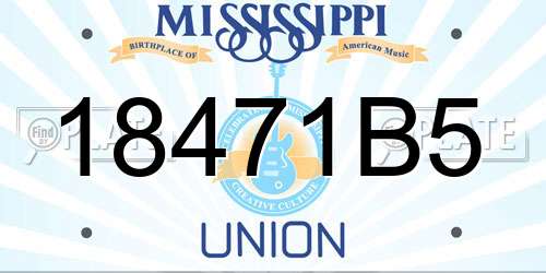 18471B5 Mississippi License Plate