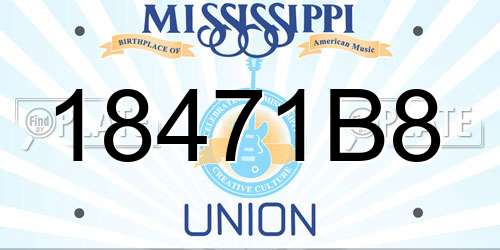 18471B8 Mississippi License Plate