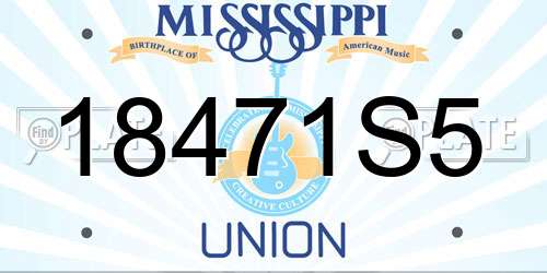 18471S5 Mississippi License Plate