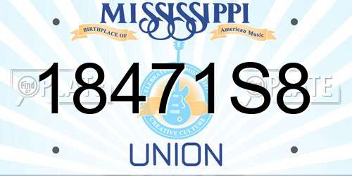 18471S8 Mississippi License Plate