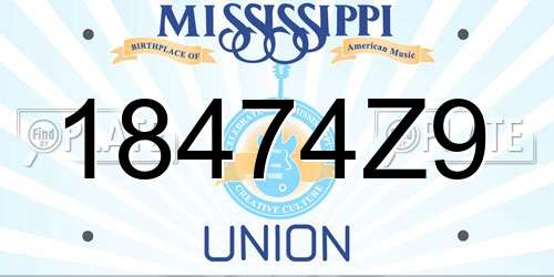 18474Z9 Mississippi License Plate