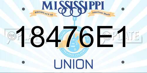 18476E1 Mississippi License Plate