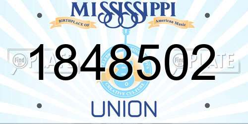 1848502 Mississippi License Plate