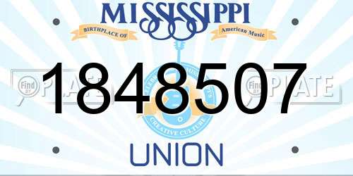 1848507 Mississippi License Plate