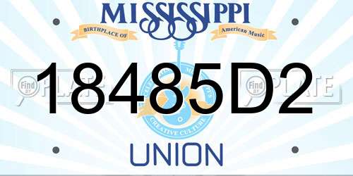 18485D2 Mississippi License Plate