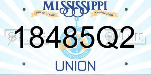 18485Q2 Mississippi License Plate