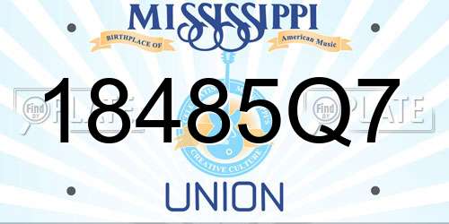 18485Q7 Mississippi License Plate