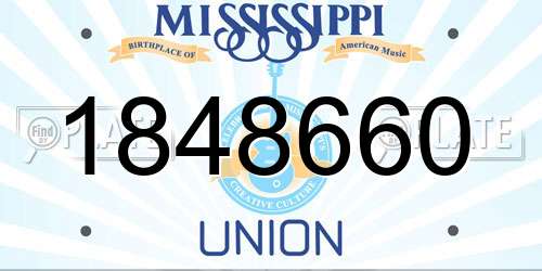 1848660 Mississippi License Plate