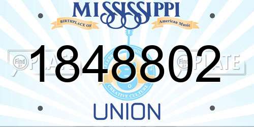 1848802 Mississippi License Plate