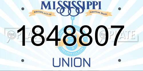1848807 Mississippi License Plate