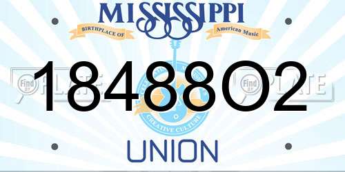 18488O2 Mississippi License Plate