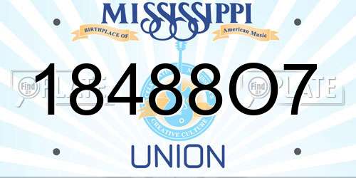 18488O7 Mississippi License Plate